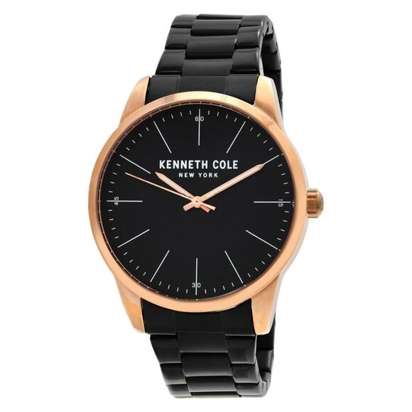 NWT Authentic Kenneth Cole New York Quartz Black Dial Men's Watch - Picture 1 of 3